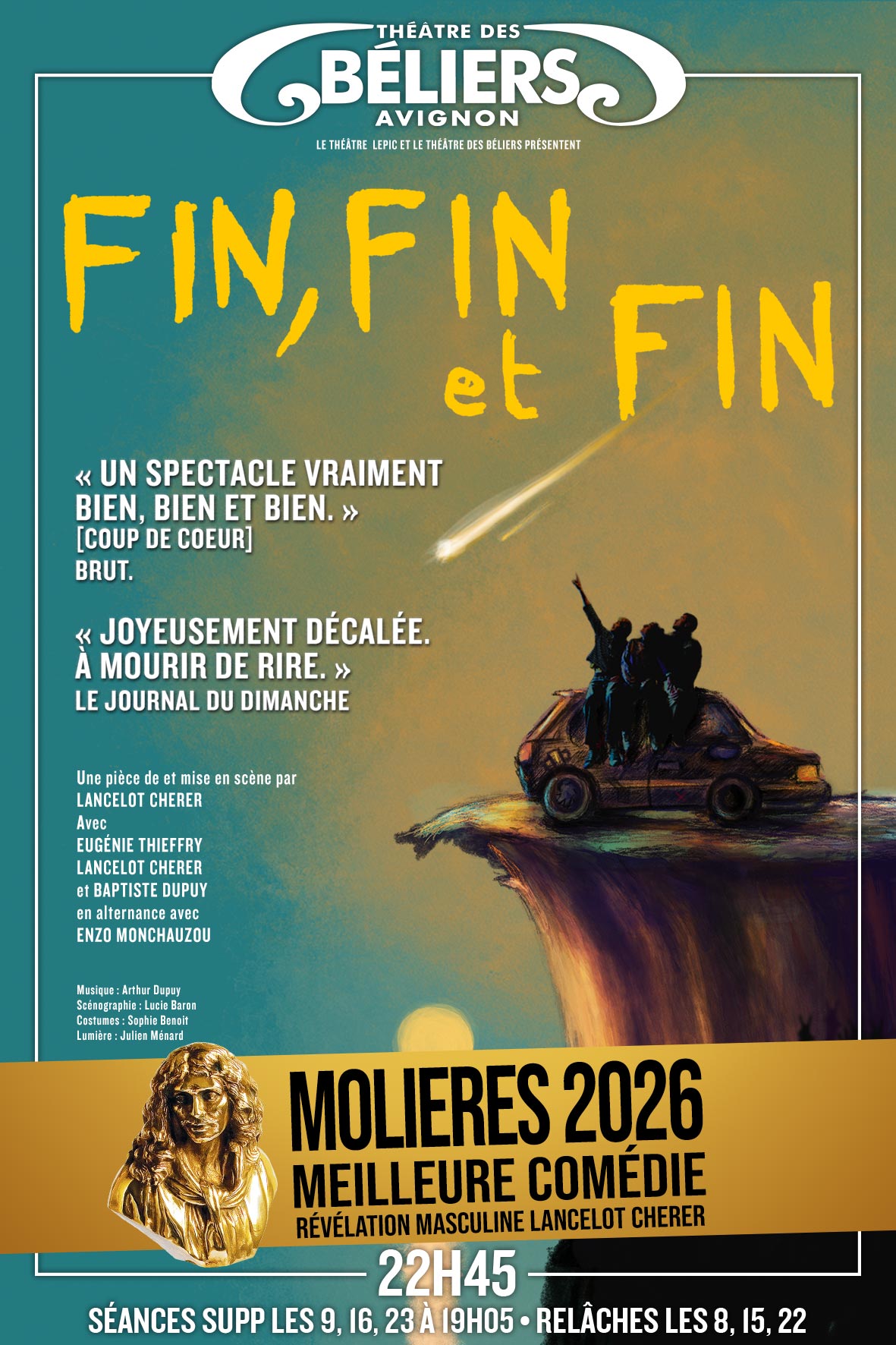 FIN FIN ET FIN DE LANCELOT CHERER- theatre des beliers avignon off MOLIERES 2026